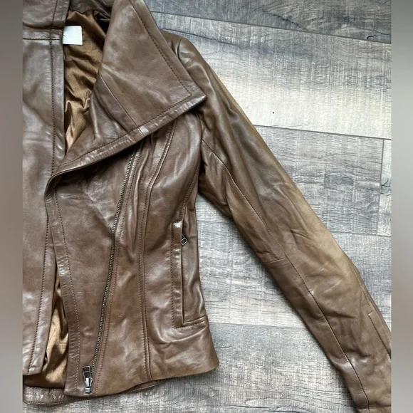 Real brown leather jacket - Picture 5 of 6